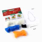 Валяние из шерсти на новый год. Брошь своими руками «Снеговичок», новогодний набор для творчества - Фото 5