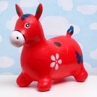 Игрушка - прыгун детская "Лошадка" резиновая надувная, 49х24см, красная - фото 24062886