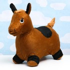 Игрушка - прыгун детская "Лошадка" резиновая надувная, 50х27см, в чехле, коричневая - фото 3879566