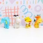 Набор игрушек-пищалок для ванны Животные 10см, 4шт - фото 321571167