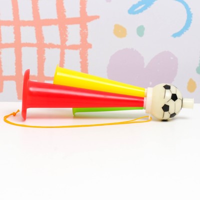 Дудка болельщика детская "Горн - Футбольный мяч", пластик, 20 см, микс