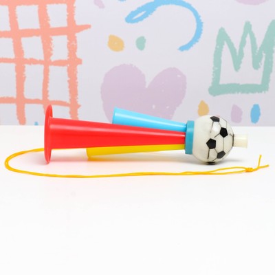 Дудка болельщика детская "Горн - Футбольный мяч", пластик, 19 см, микс