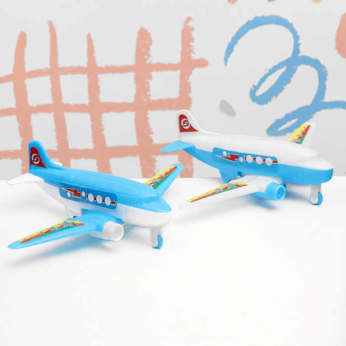 Набор детских игрушек "Самолет", 11 х 15 х 4 см, 2 шт, микс - фото 1906724806