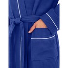 Халат мужской с капюшоном, размер 48, цвет синий - Фото 4