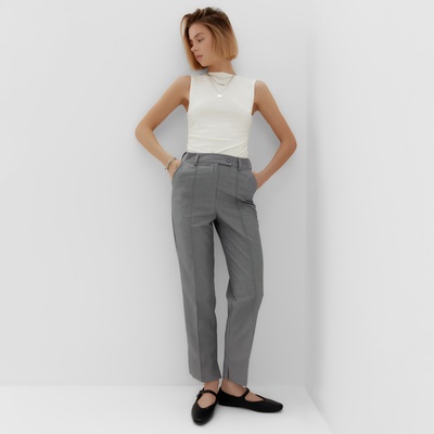 Брюки женские зауженные MINAKU: Casual Collection, серые, размер 48