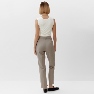 Брюки женские зауженные MINAKU: Casual Collection, бежевые, размер 48