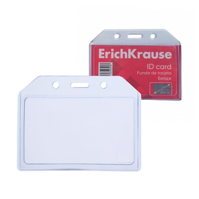 Набор бейджей горизонтальных 85×54 мм, ErichKrause, прозрачный корпус