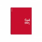 Папка 30 вкладышей на спирали, А4, 600 мкм, ErichKrause "Classic Words", текстура "песок", красная, микс - фото 24035440