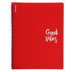 Папка 30 вкладышей на спирали, А4, 600 мкм, ErichKrause "Classic Words", текстура "песок", красная, микс - фото 24035442