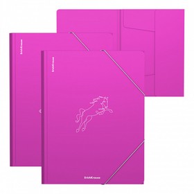 Папка на резинках А4 ErichKrause Neon Animals, розовый, микс