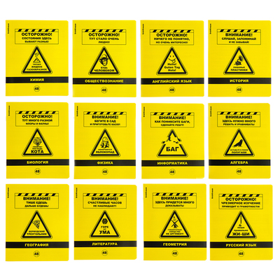 Комплект предметных тетрадей ErichKrause. Be Informed, 12 предметов, 48 листов, со справочным материалом, пластиковая обложка