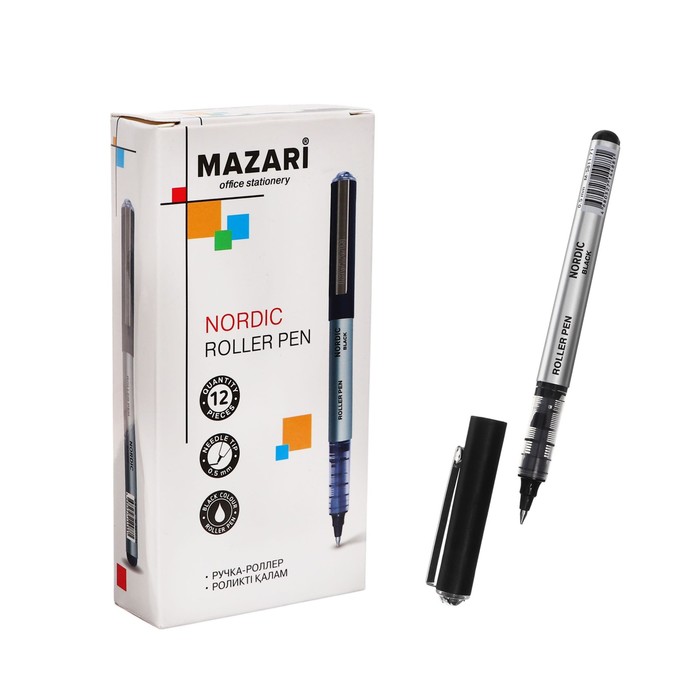 Ручка-роллер Mazari NORDIC, черная, 0.5 мм, картонная упаковка - Фото 1
