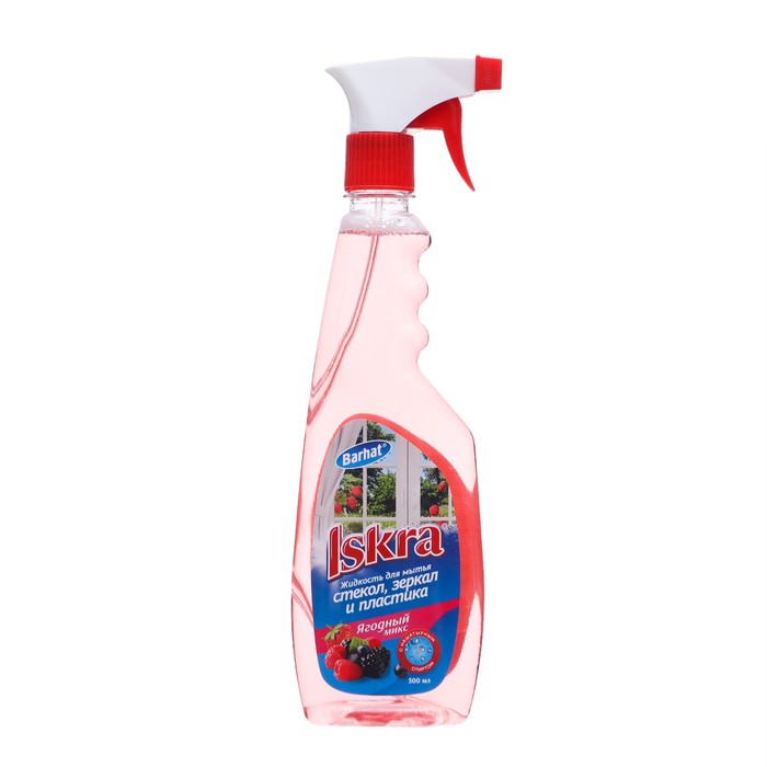 Средство для мытья стёкл и зеркал БАРХАТ ISKRA, Ягодный микс, 500 мл - Фото 1