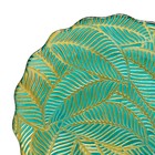 Блюдо стеклянное с волнистыми краями «Листья», d=305 мм, цвет зелёный / золотой - Фото 2