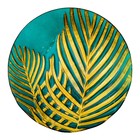 Блюдо стеклянное «Лист», d=305 мм, круглое, цвет зелёный / золотой - Фото 1