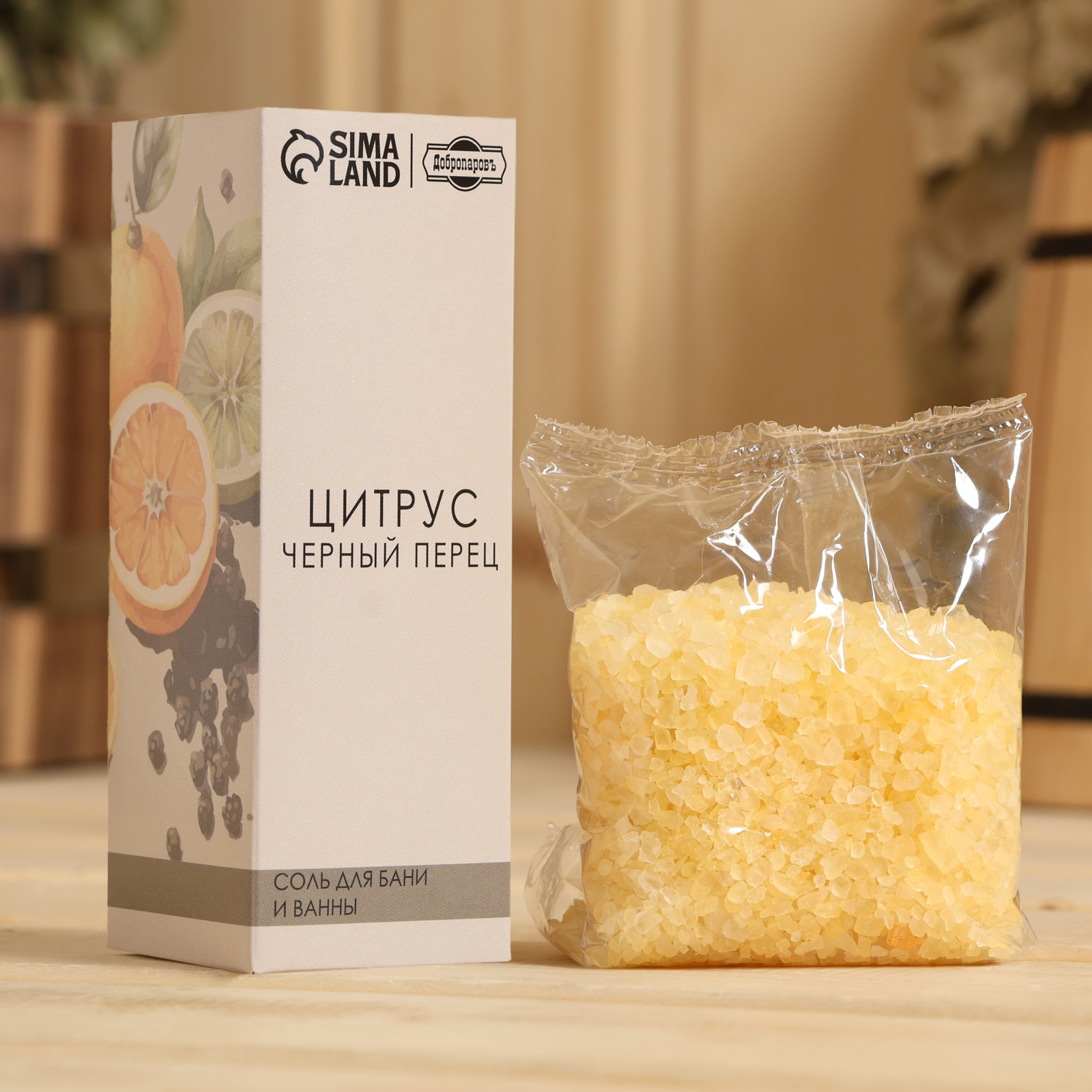 Соль для бани и ванны "Цитрусы - Черный перец" 150 г Добропаровъ ...