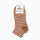 Носки женские, цвет кофейные с белой полоской, размер 36-40 - фото 24163146