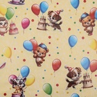 Бумага упаковочная глянцевая двусторонняя «Зверята с шарами», 100×70 см - Фото 5