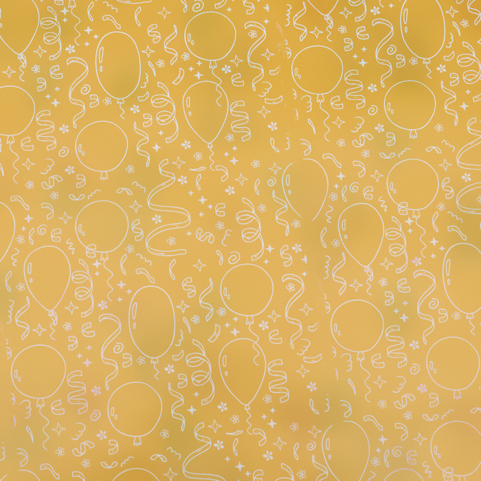 Бумага упаковочная глянцевая двусторонняя "Зверята с шарами", 100 х 70 см