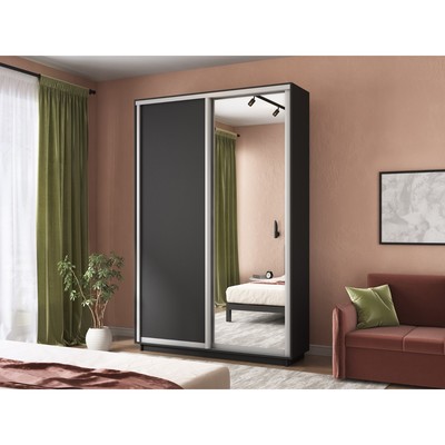 Шкаф купе «Экспресс», 1600×440×2200 мм, 2-х дверный, ЛДСП / зеркало, цвет серый диамант