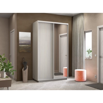 Шкаф купе «Экспресс», 1400×600×2400 мм, 2-х дверный, ЛДСП / зеркало, ясень анкор светлый