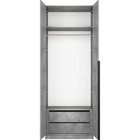 Шкаф распашной «Локер», 800×530×2200 мм, штанга, выдвижной модуль, цвет бетон - Фото 2