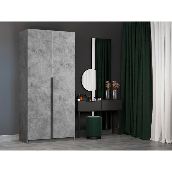 Шкаф распашной «Локер», 1000×530×2200 мм, штанга, цвет бетон