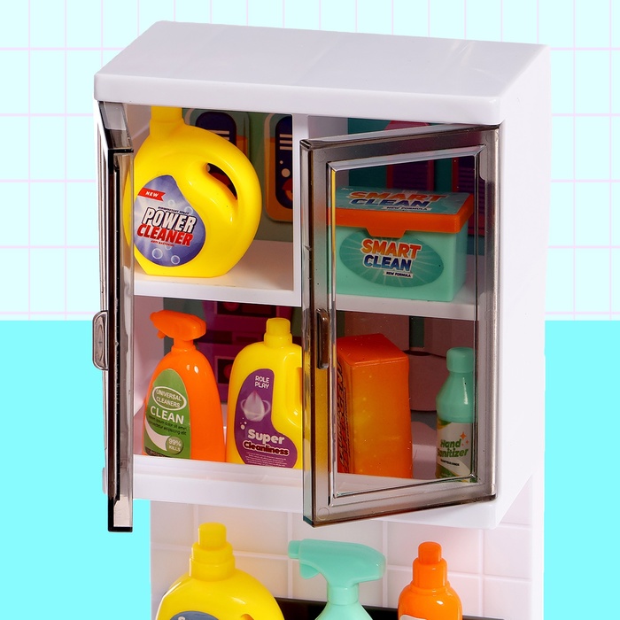 Набор мебели для кукол «Ванная комната»: санузел, раковина, постирочная