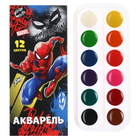 Акварель медовая «Человек-паук», 12 цветов, в картонной коробке, без кисти - фото 9900100