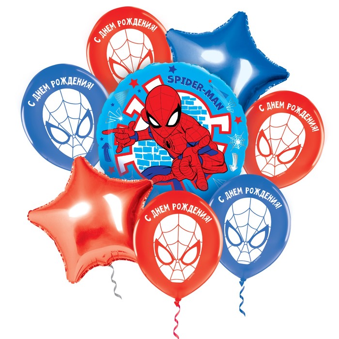 Набор воздушных шаров "С Днем рождения! Человек-Паук", Marvel - Фото 1
