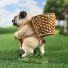 Фигурное кашпо "Мопс с корзиной на спине" 25х11см - фото 24049807