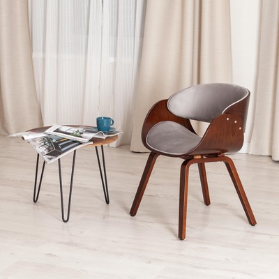 Стул LANDO 8036, ткань, 590×530×750 мм, цвет орех/серый