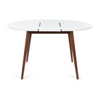 Стол круглый обеденный BOSCO, раскладной, 1000(1300)×750×1000 мм, бук/МДФ, цвет белый/коричневый - Фото 4