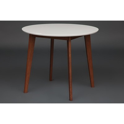 Стол круглый обеденный BOSCO, d=900 мм, бук/МДФ, цвет белый/коричневый