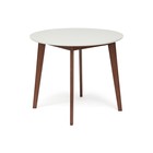 Стол круглый обеденный BOSCO, d=900 мм, бук/МДФ, цвет белый/коричневый - Фото 2