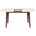 Стол круглый обеденный BOSCO, раскладной, 1200(1500)×800×750 мм, бук/МДФ, цвет белый/коричневый - Фото 2