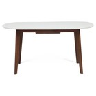 Стол круглый обеденный BOSCO, раскладной, 1200(1500)×800×750 мм, бук/МДФ, цвет белый/коричневый - Фото 3