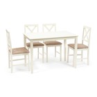 Комплект Хадсон (стол + 4 стула) гевея/мдф, ivory white, стол 110х70х75см /стул 44х42х89см   1050814 - фото 301465007