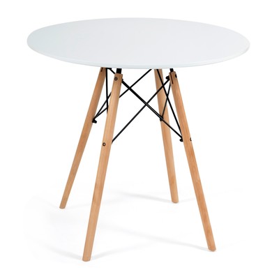 Стол круглый CINDY NEXT, d=700×750 мм, цвет белый/натуральный