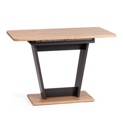 Стол обеденный FOX раздвижной ЛДСП, дуб артисан/графит 68,6x110(145)x75 см