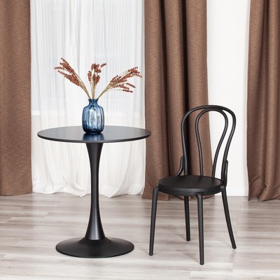 Стол TULIP 70, 700×700×750 мм, металл/МДФ, цвет чёрный