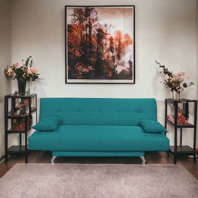 Диван прямой «Манго 2», спальное место 1100×1920 мм, обивка ткань, цвет савана лагун