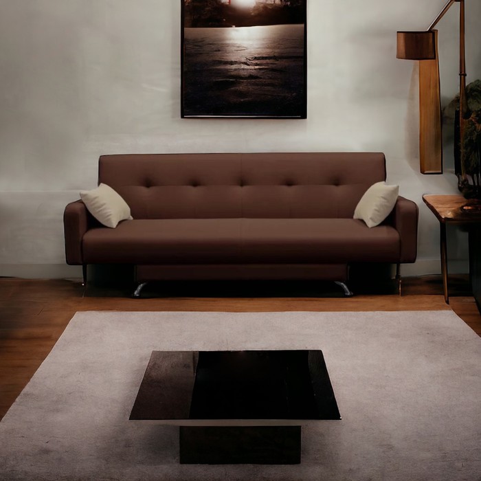 Диван Манго 3, ткань Нео Шоколад, подушки Нео Латтэ - Фото 1