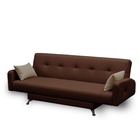 Диван прямой «Манго 3», спальное место 1100×1920 мм, обивка ткань, цвет нео шоколад/латте - Фото 6