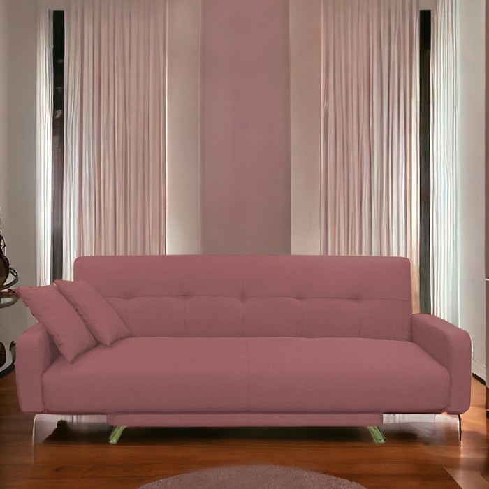 Диван прямой «Манго 3», спальное место 1100×1920 мм, обивка ткань, цвет савана даймроуз - Фото 1