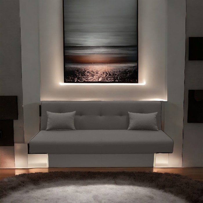 Диван прямой «Манго 4,» спальное место 1100×1920 мм, ткань «нео графит», подушки «нео графит» - Фото 1