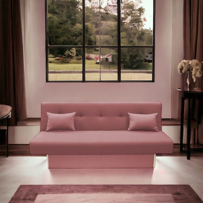 Диван прямой «Манго 4», спальное место 1100×1920 мм, обивка ткань, цвет савана даймроуз - Фото 1