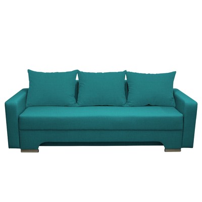 Диван прямой «Киви», с подлокотниками, спальное место 1350×1920 мм, обивка ткань, цвет свана лагун