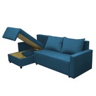 Диван угловой «Шерри», с подлокотниками, спальное место 1350×1920 мм, ткань, цвет савана деним - Фото 6