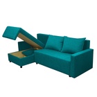 Диван угловой раскладной «Шерри», с подлокотниками, спальное место 1350×1920 мм, ткань, цвет савана лагун - Фото 6